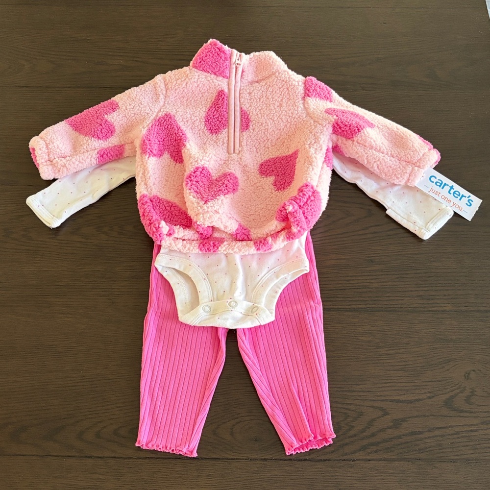 Carters 3 Pc Heart Set (3M)